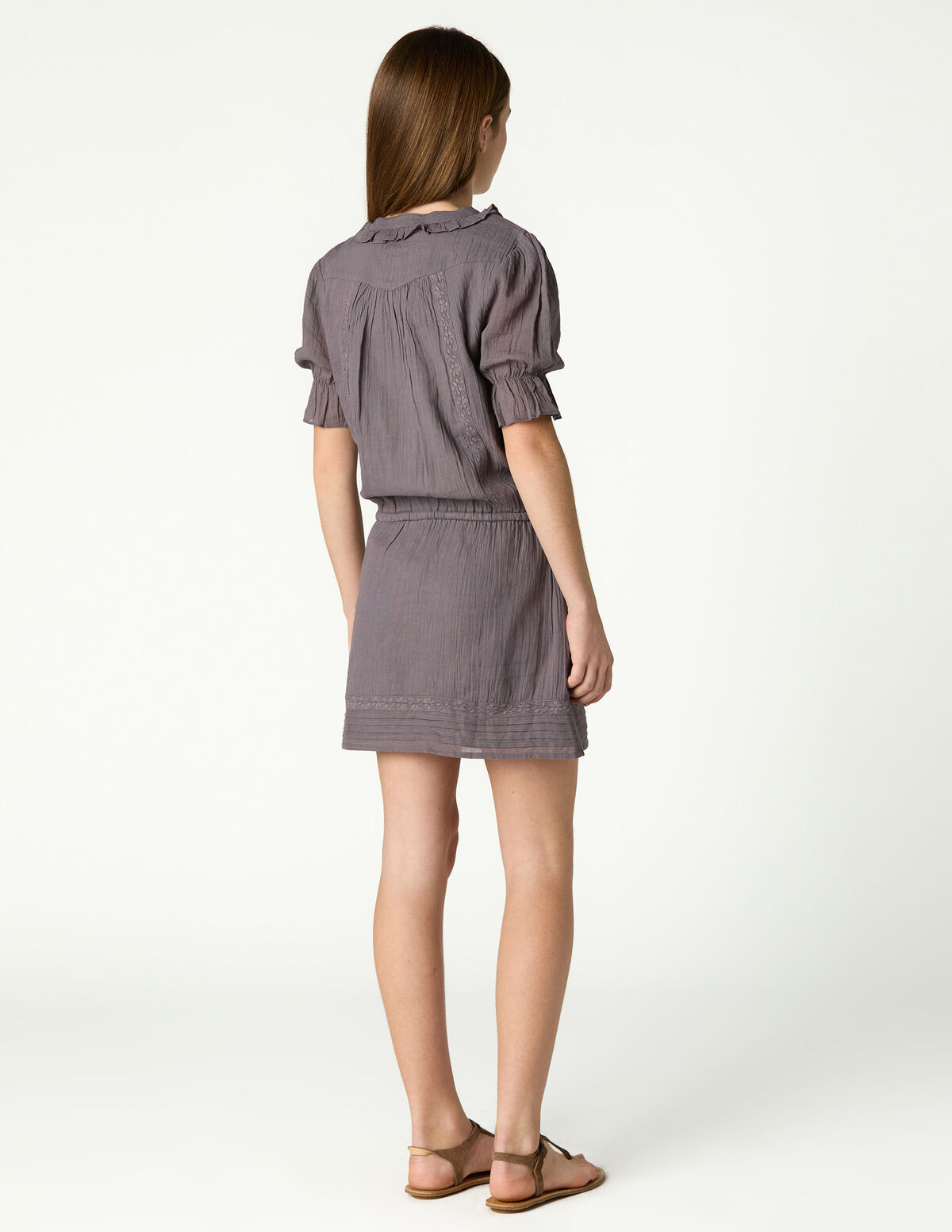 ANTHRACITE RUFFLE DRESS