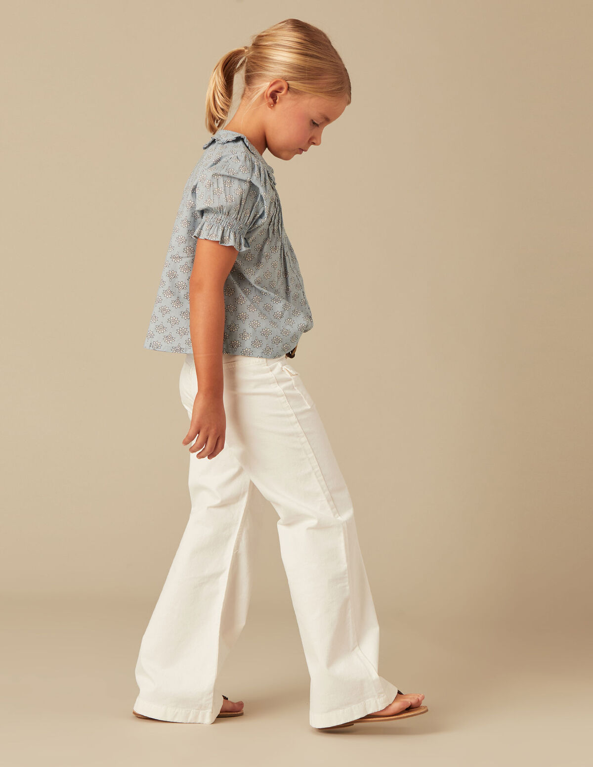 Pantalon rabat poches jean bleu