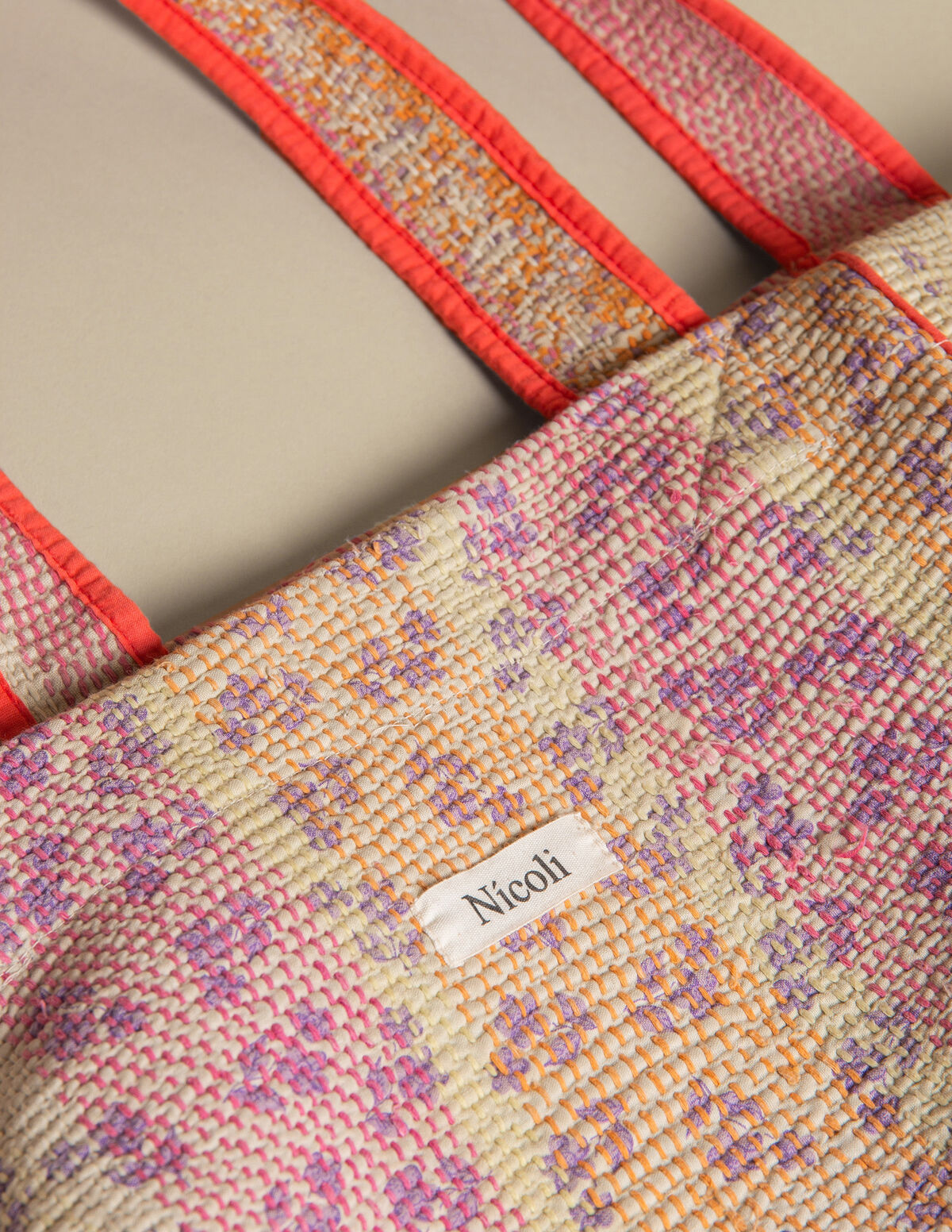 BOLSO RAFIA VERDE RAYAS