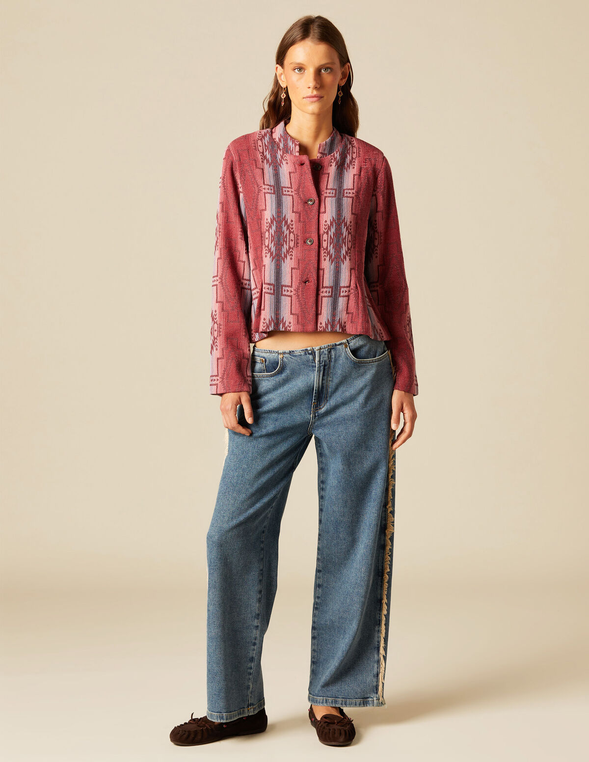 PANTALON FRANGES CÔTÉ BLANC