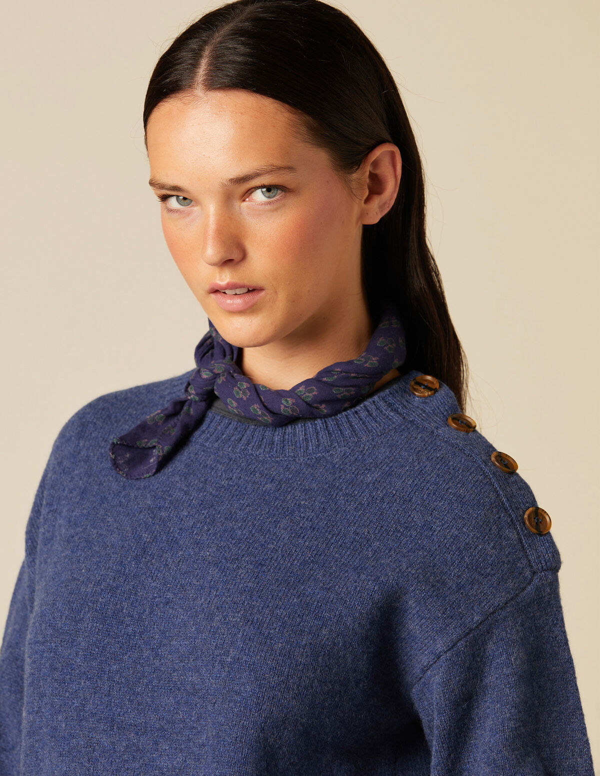 BLUE BUTTONED JUMPER