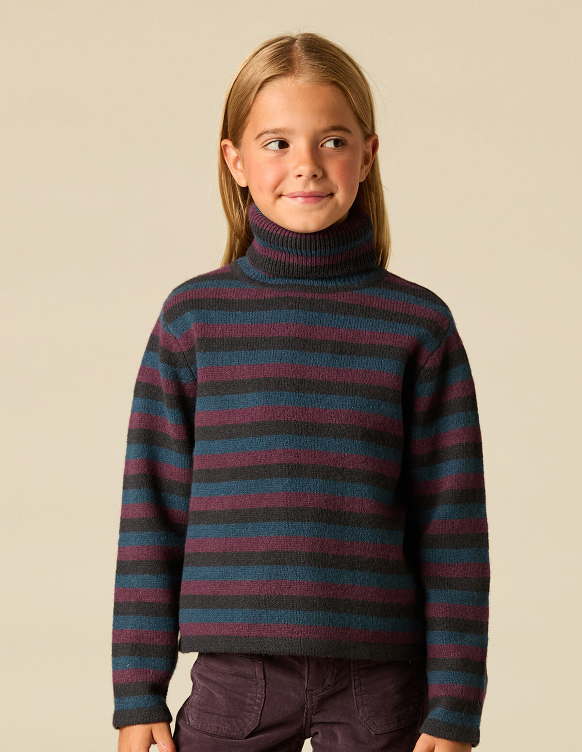 STRIPED TURTLENECK JUMPER