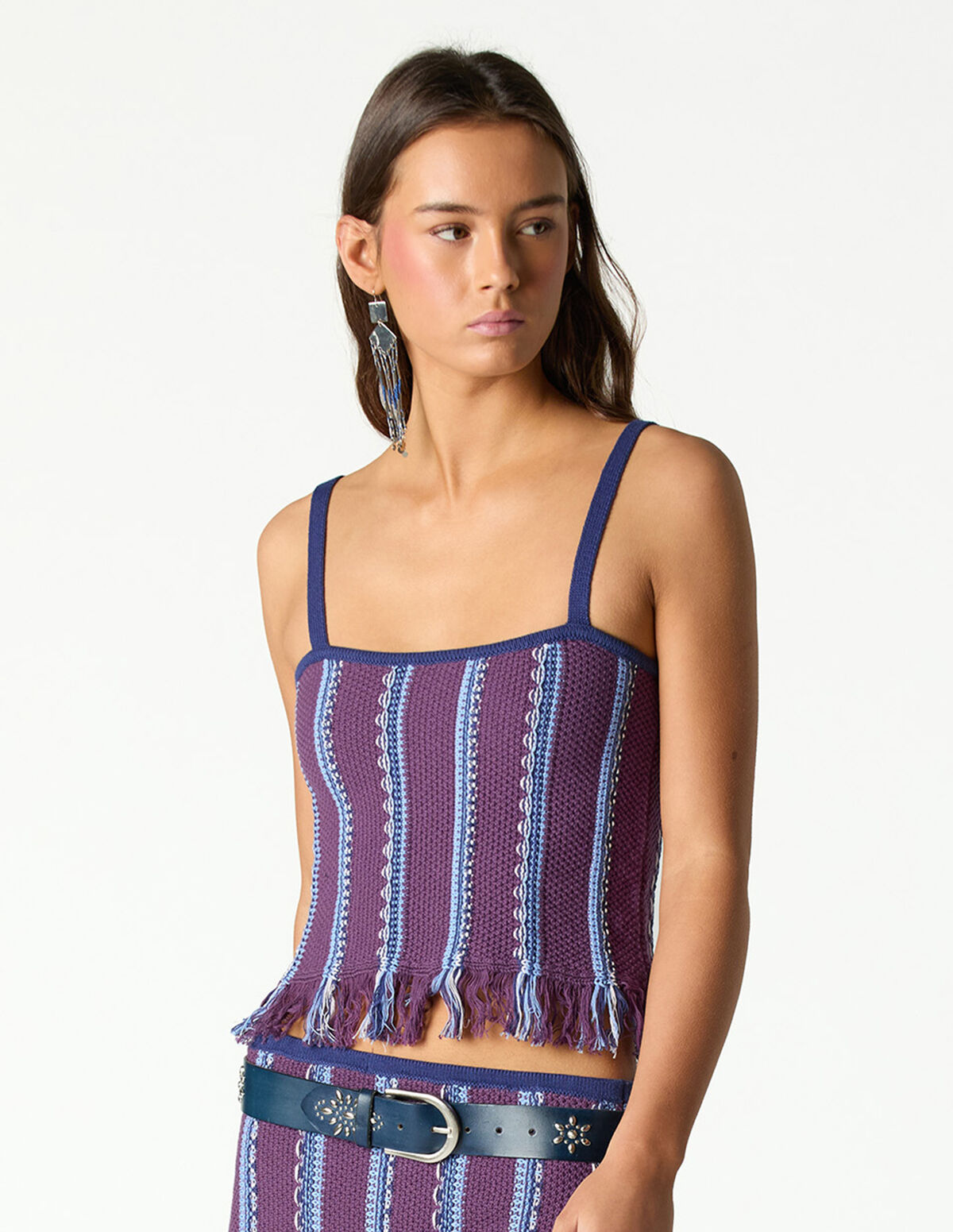 MULTICOLORED FRINGED TOP