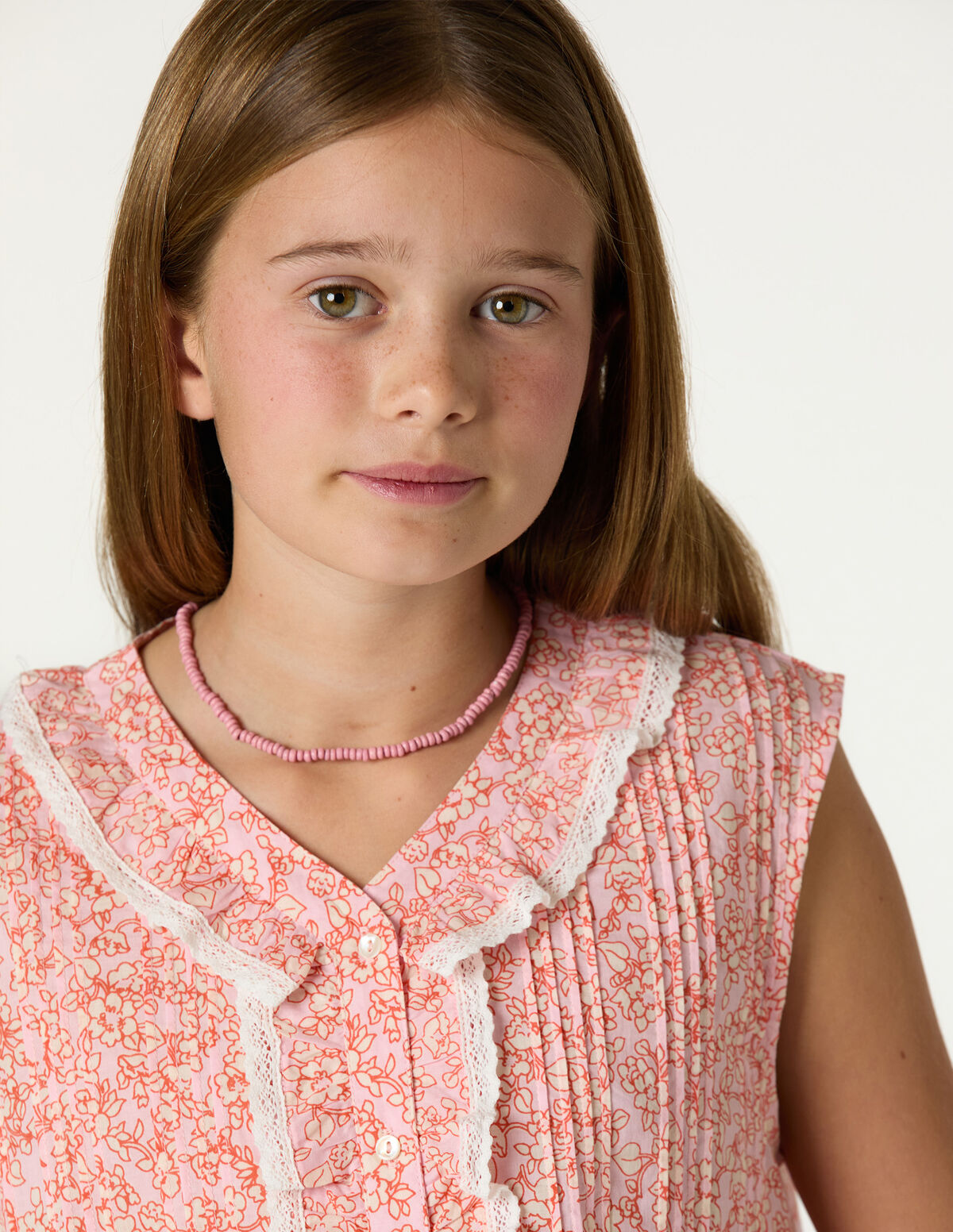 BLUE PRINT RUFFLE TOP