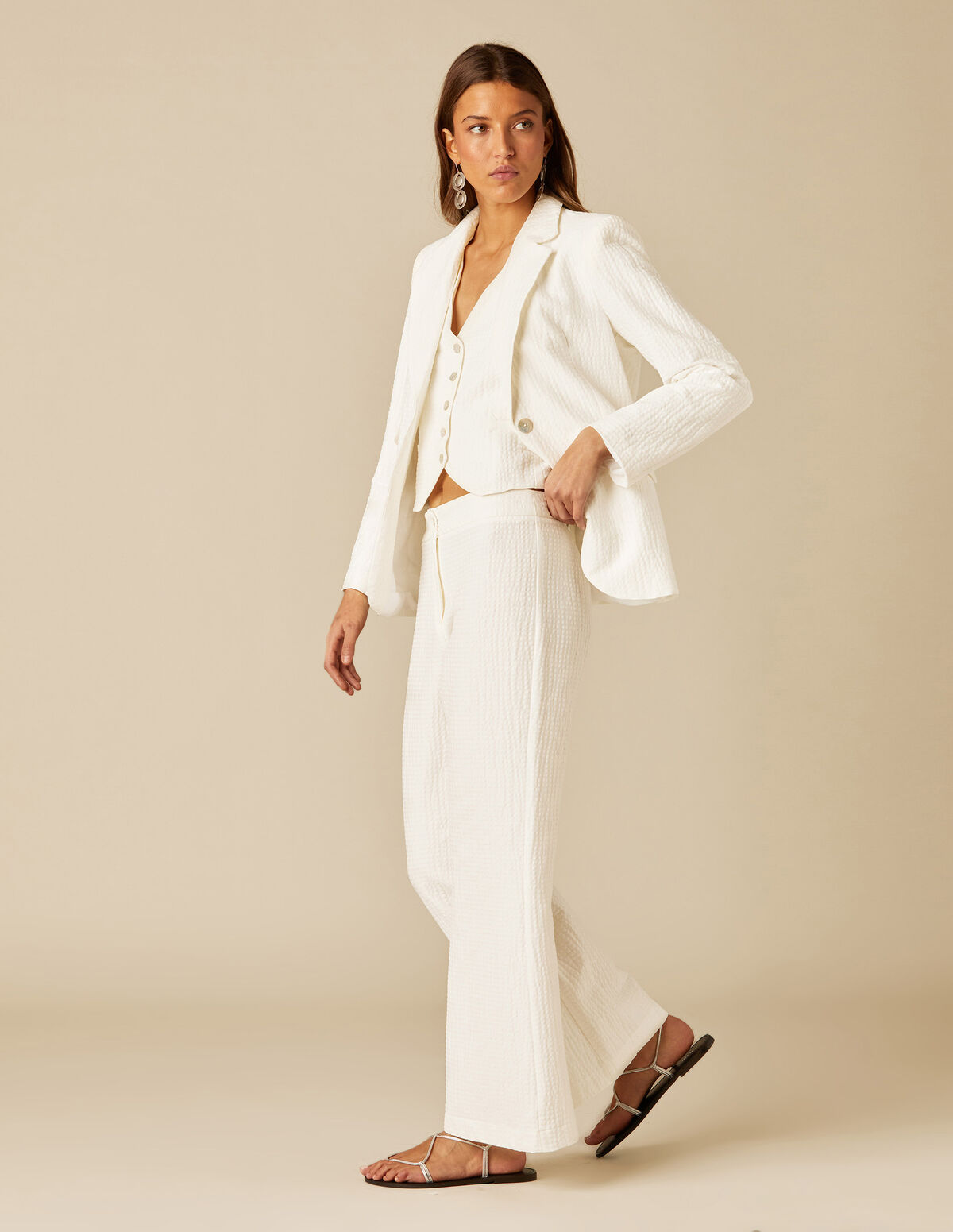 PANTALON TEXTURE BLANC