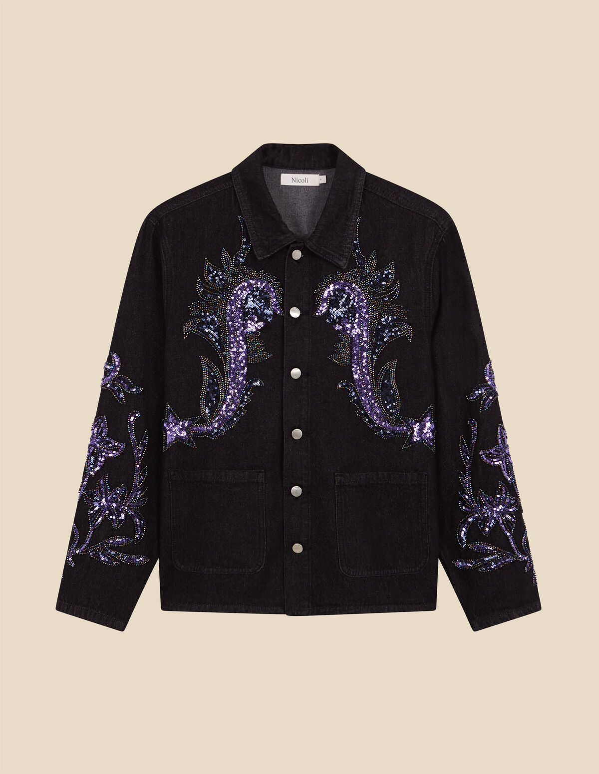 CHAQUETA DENIM LENTEJUELAS