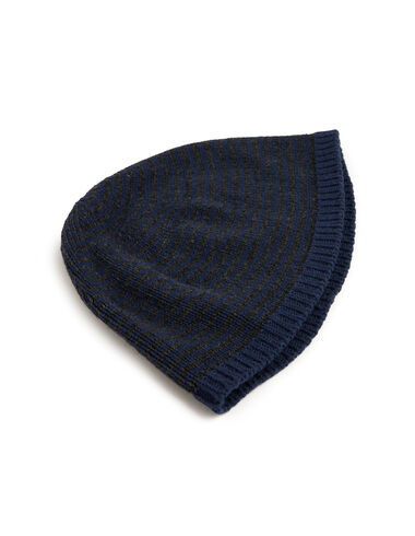 Blue striped knit beanie - View all > - Nícoli