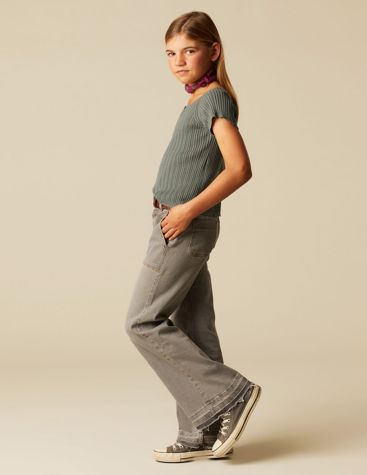 Blue wide leg jeans