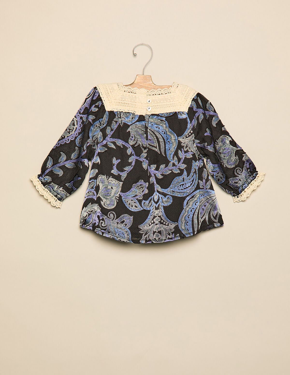 ROBE IMPRIMÉ DÉCORATIF BLEU