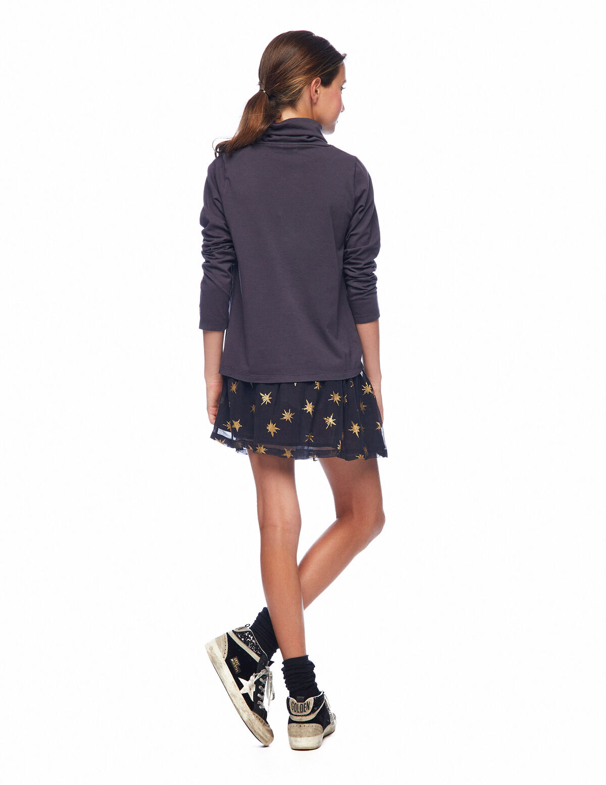 Camiseta cuello vuelto antracita