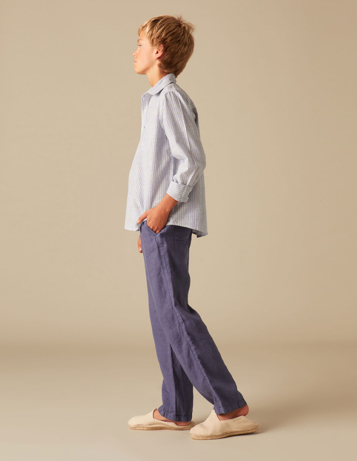 CAMISA RAYA AZUL OSCURO