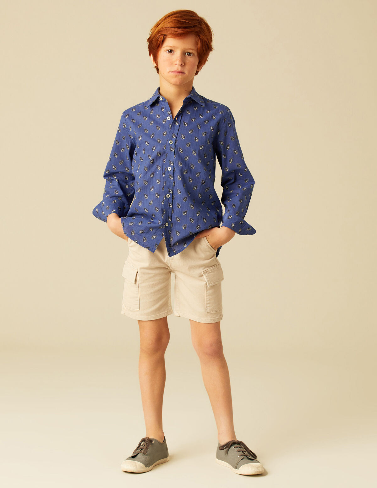 CAMISA HOJAS AZUL