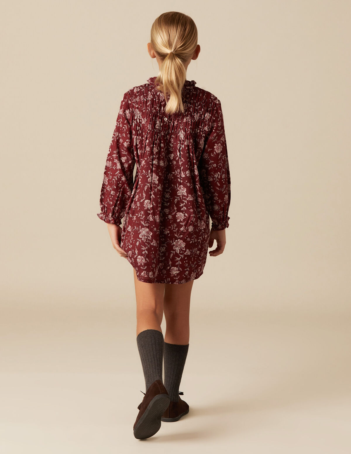 ROBE FLEUR INDIENNE GRENAT