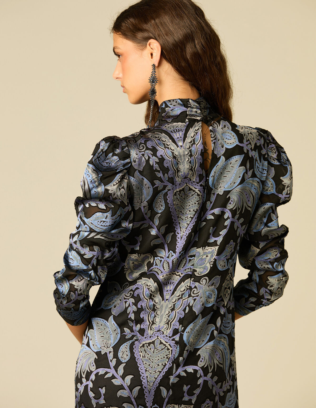 ROBE IMPRIMÉ DÉCORATIF BLEU