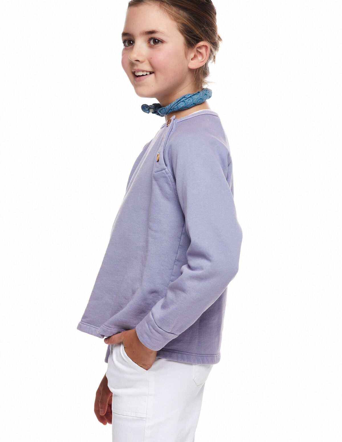 Blue buttons sweatshirt
