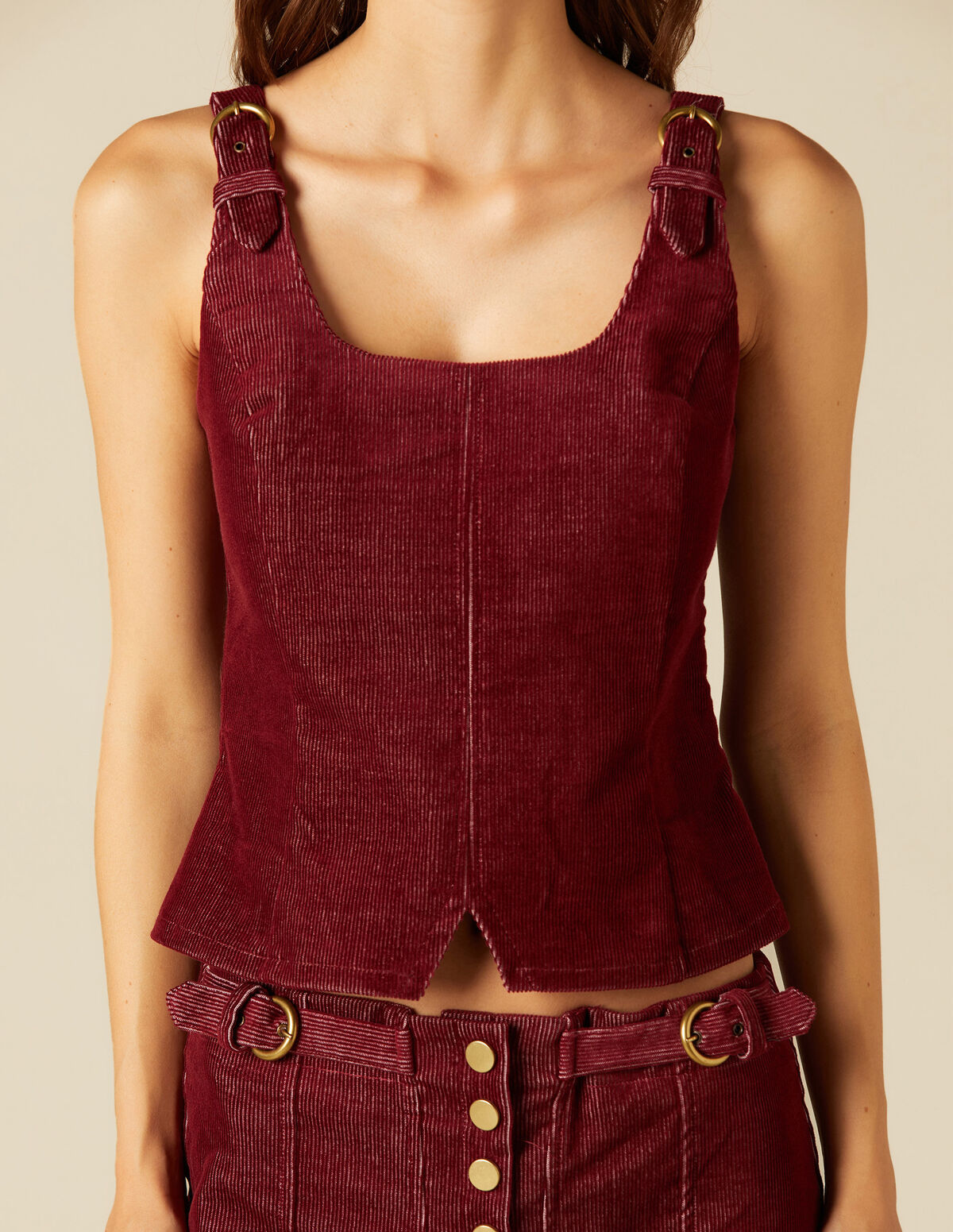 BROWN CORDUROY TOP