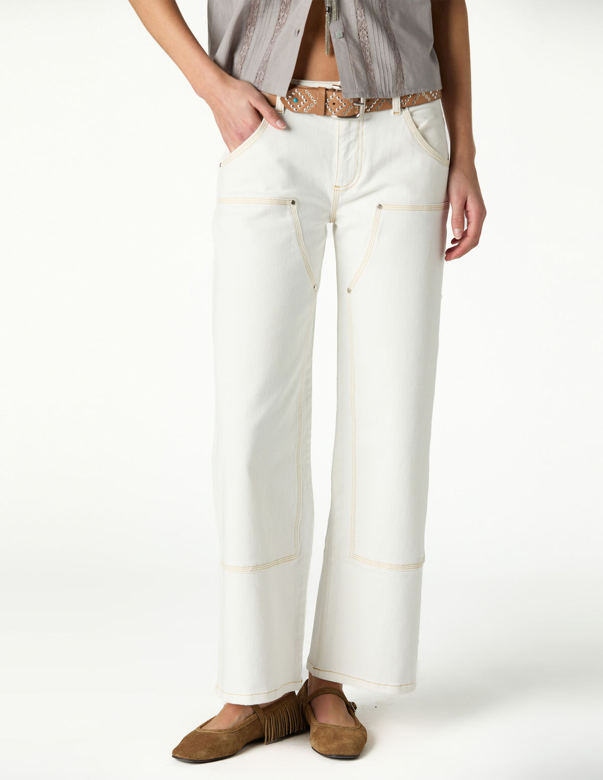 HEXAGONAL STUDS TROUSERS