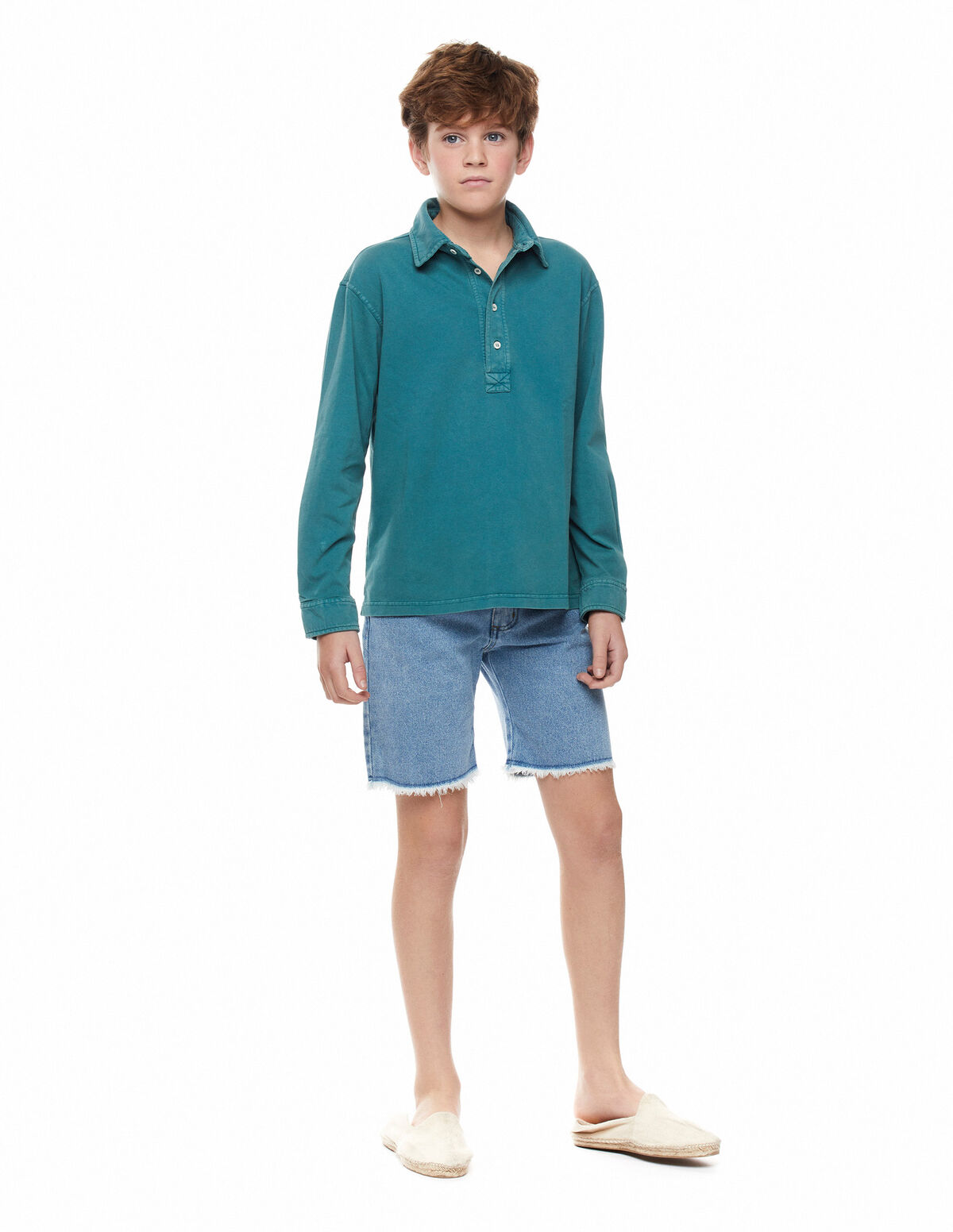 Light blue denim shorts