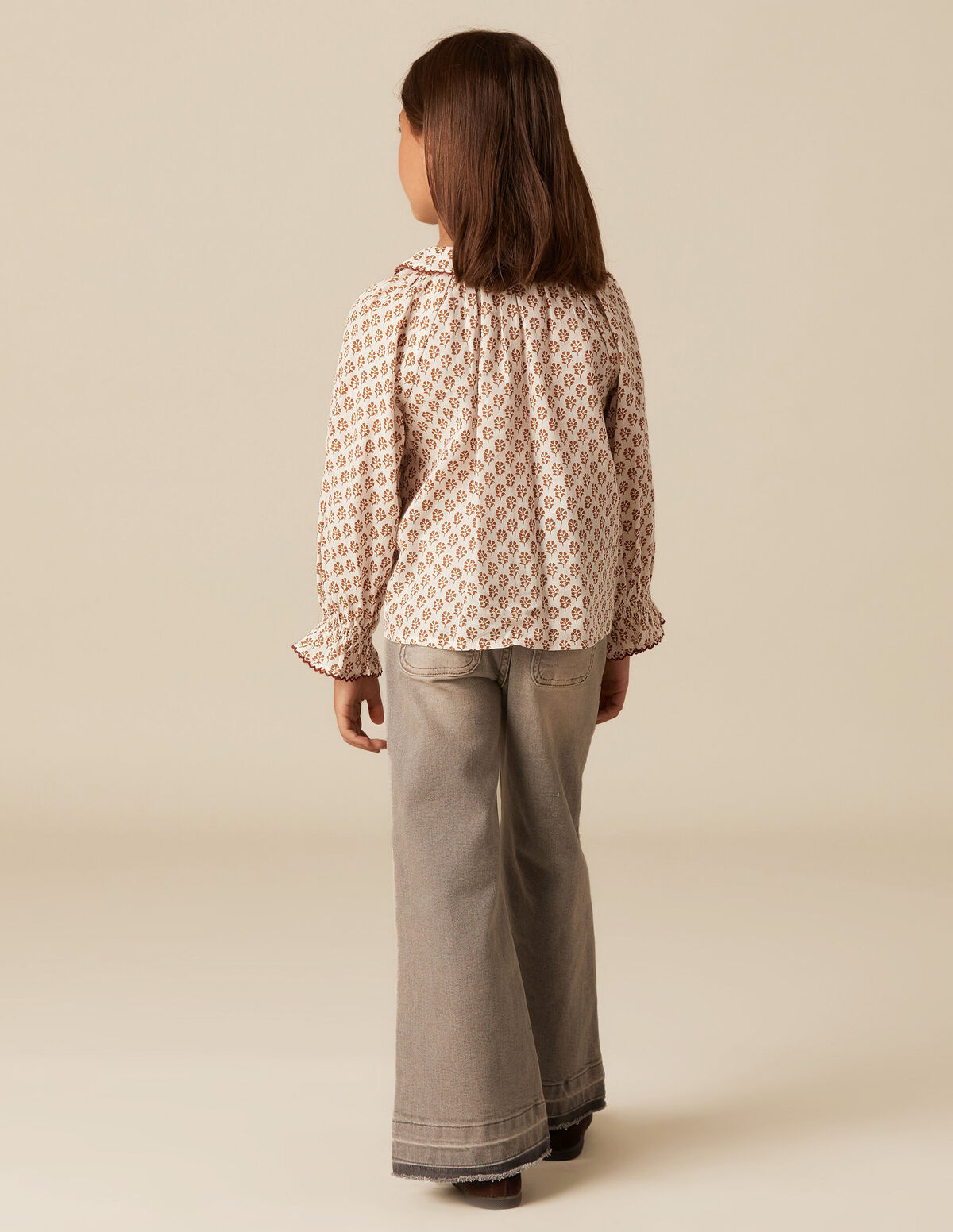 ECRU FLOWER PRINT SHIRT