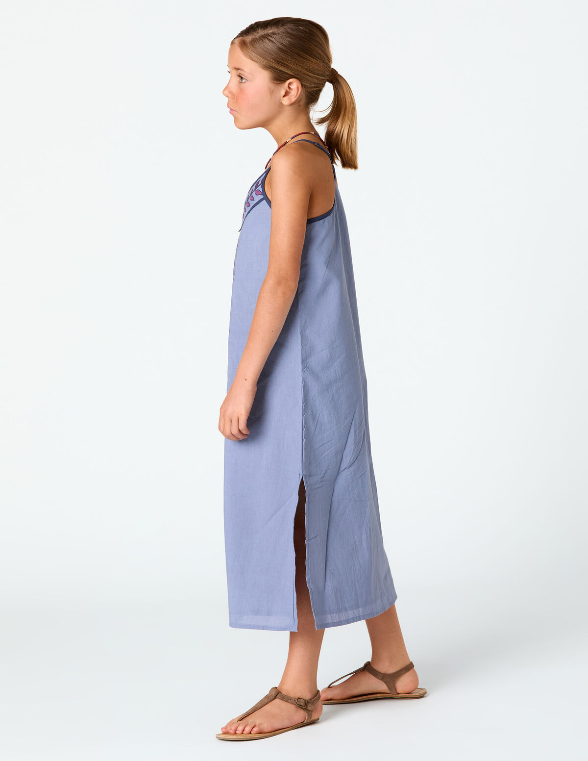 LEAVES EMBROIDERED DRESS