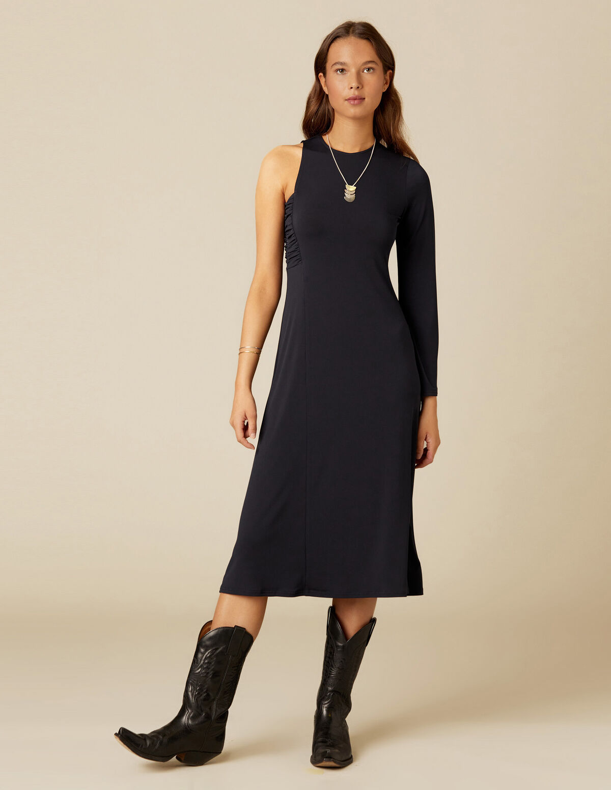 ROBE ASYMÉTRIQUE ANTHRACITE