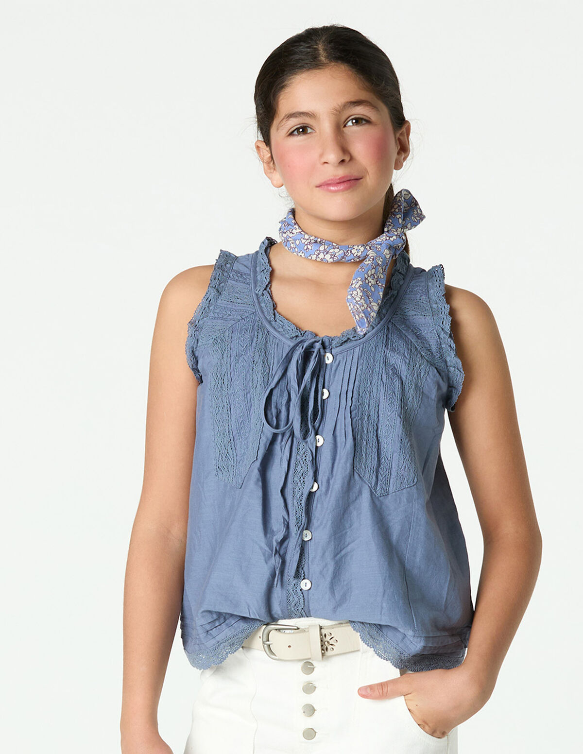 TOP BOT&Otilde;ES RENDAS AZUL