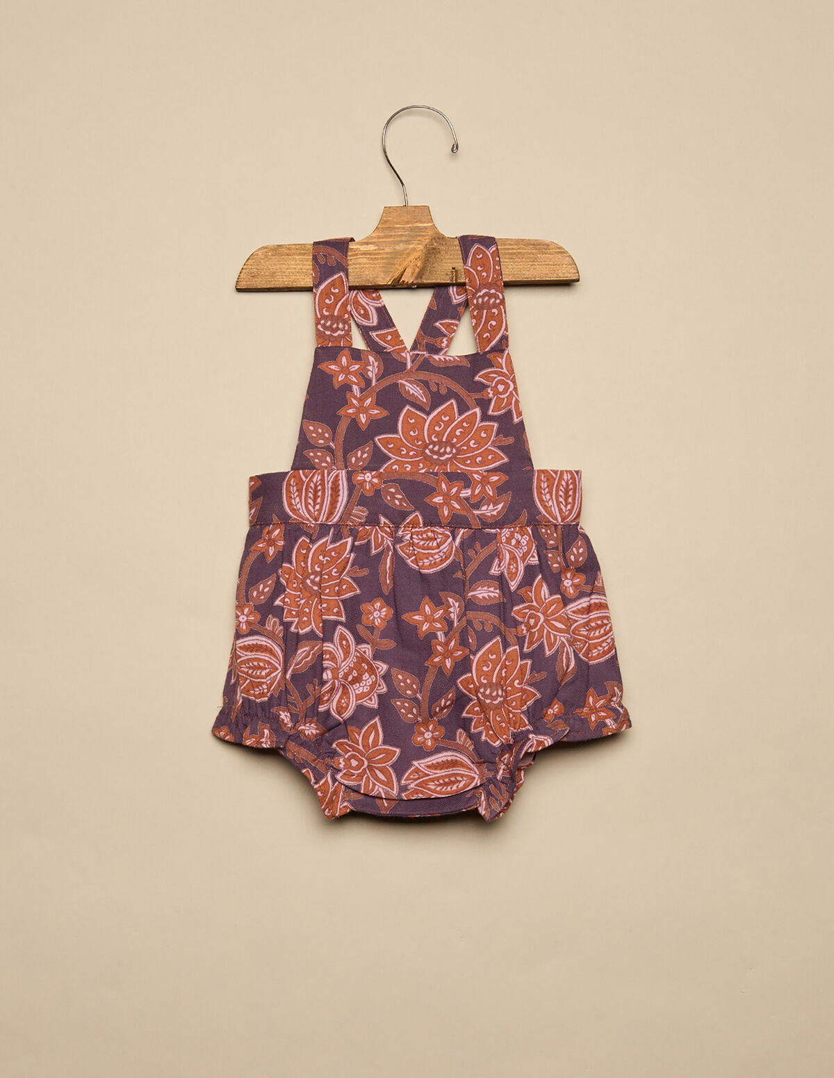 BROWN RIBBED KNIT PLAYSUIT