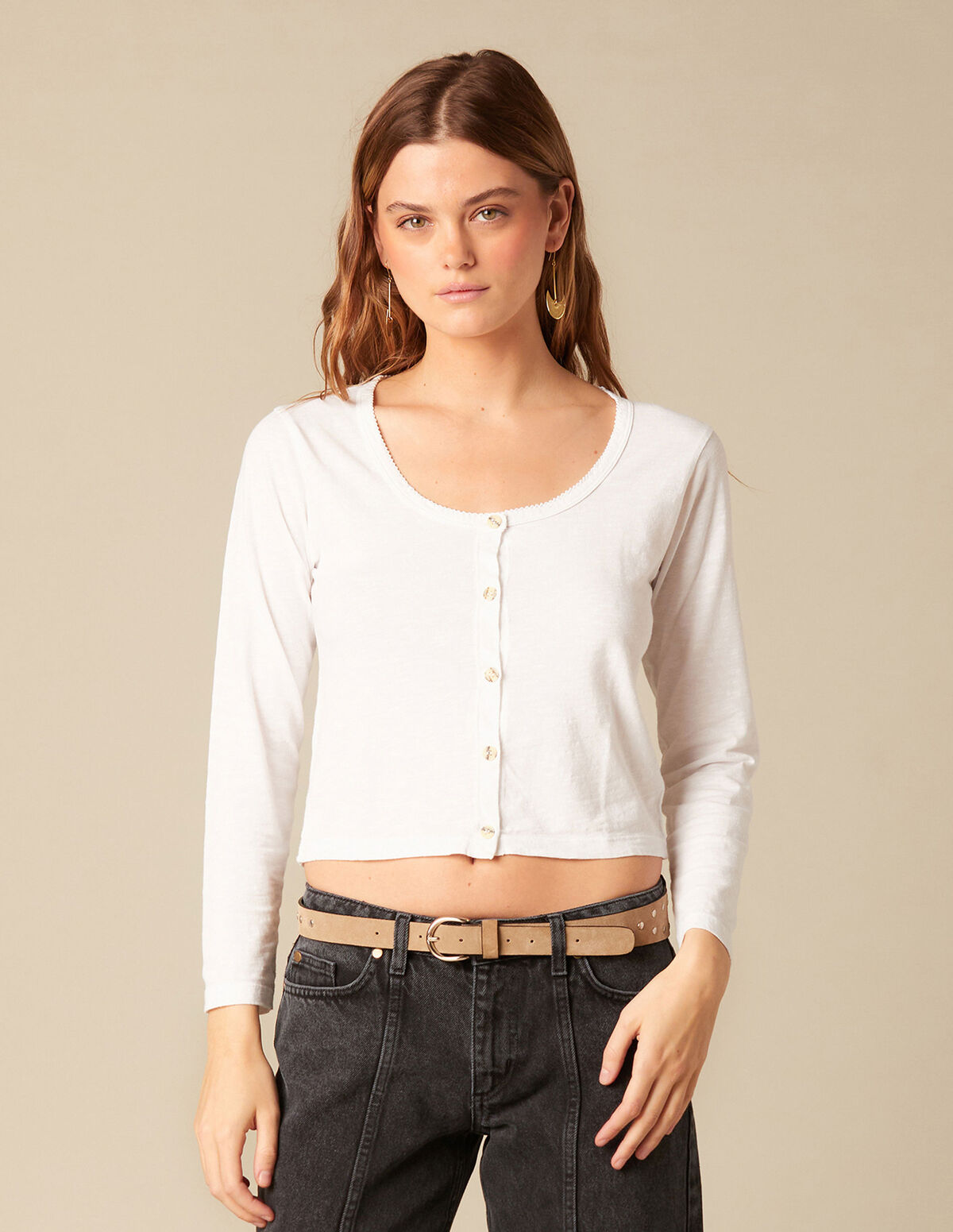 CAMISETA BOTONES ANTRACITA