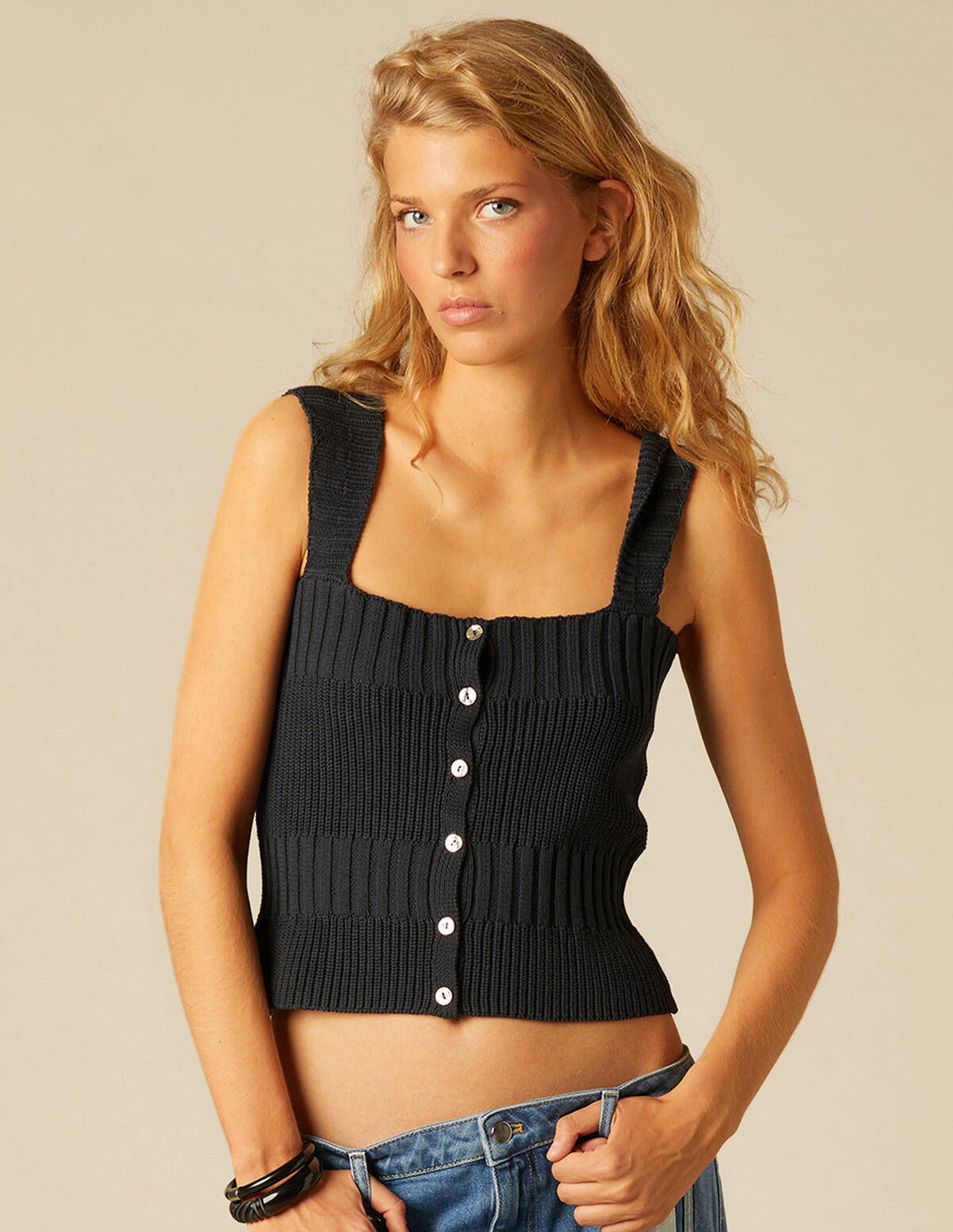 ANTHRACITE RIBBED TOP