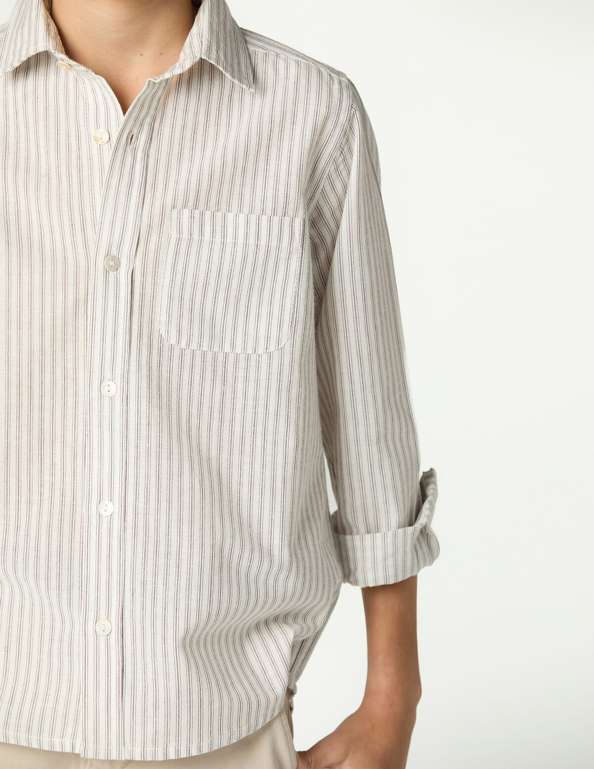 ECRU STRIPED SHIRT
