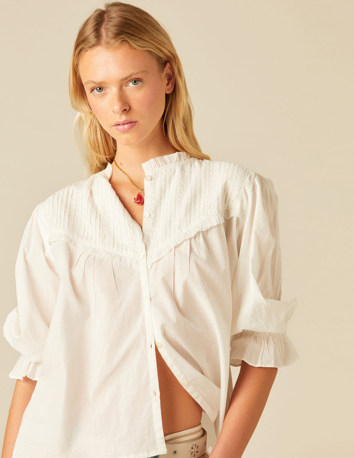 CAMISA ROMANTICA ANTRACITA