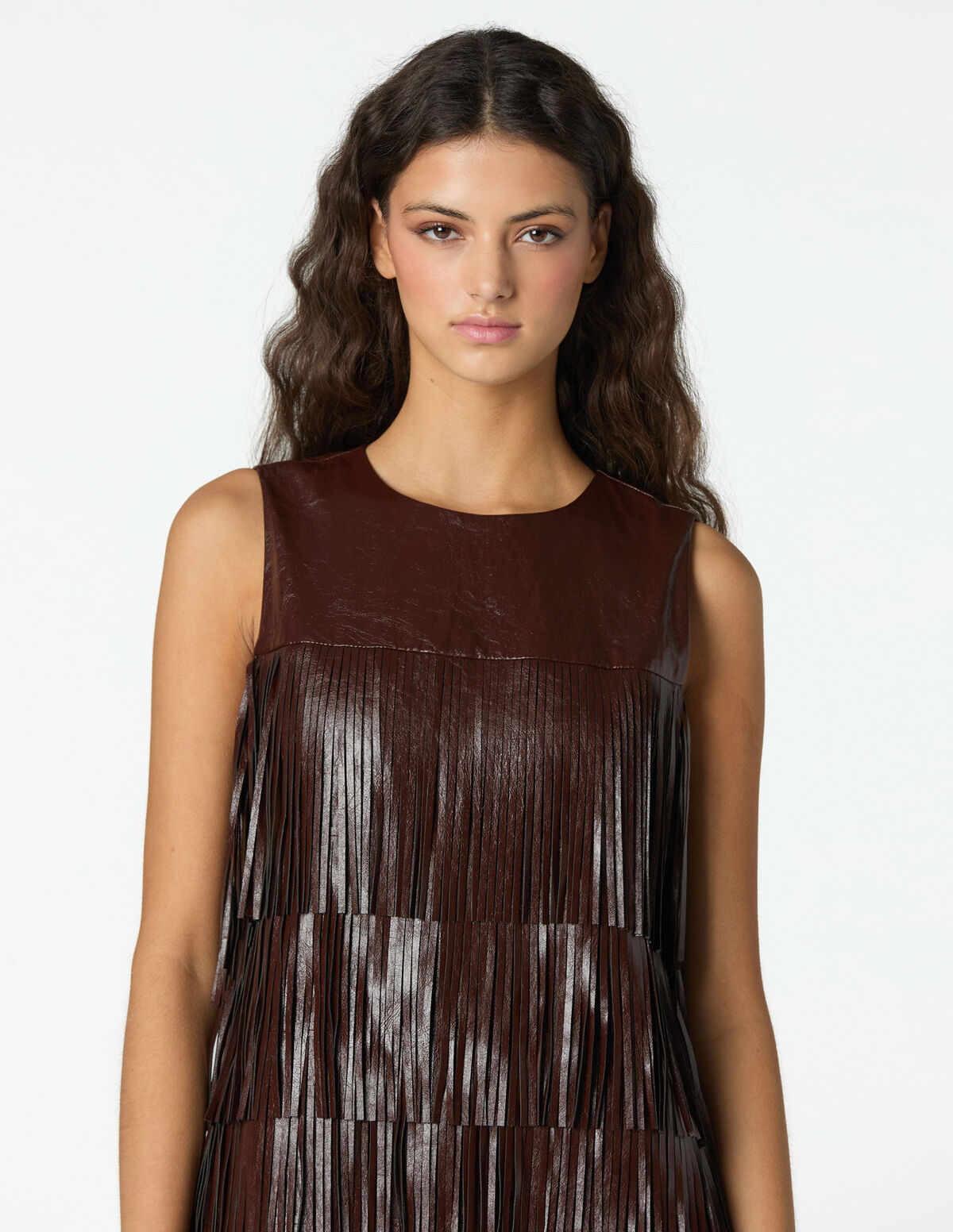 MAROON FRINGED DRESS