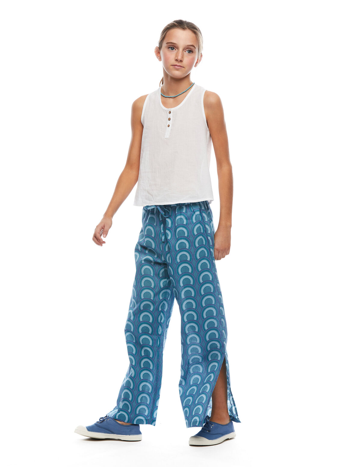 Pantalón largo circulos azul