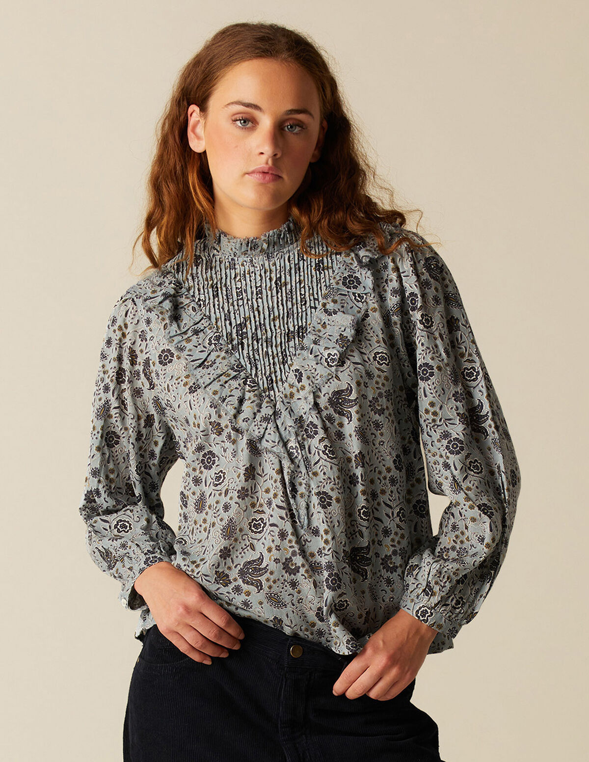 T-SH FLOR FOLHA AZUL CL