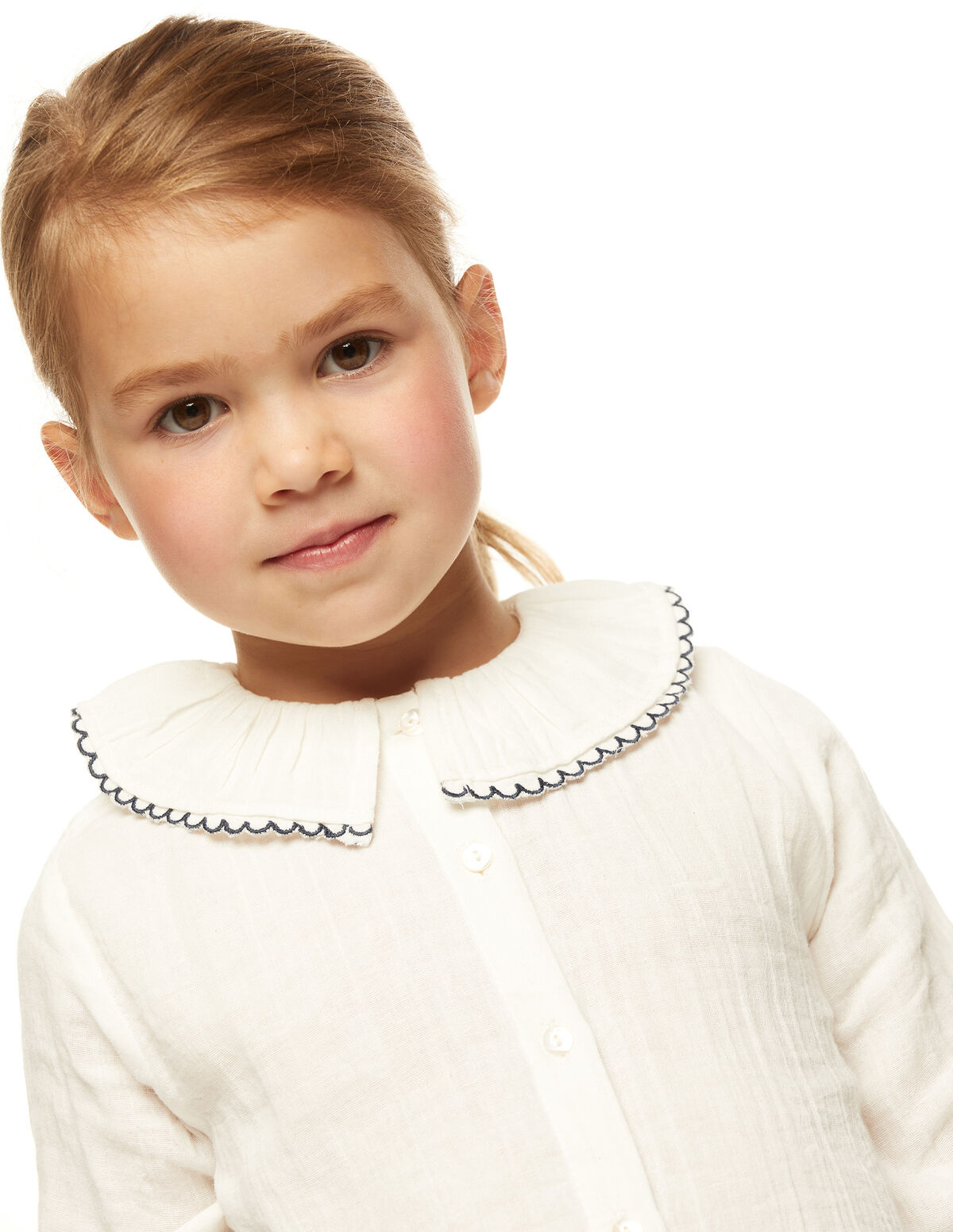 DARK BLUE WAVY NECK SHIRT