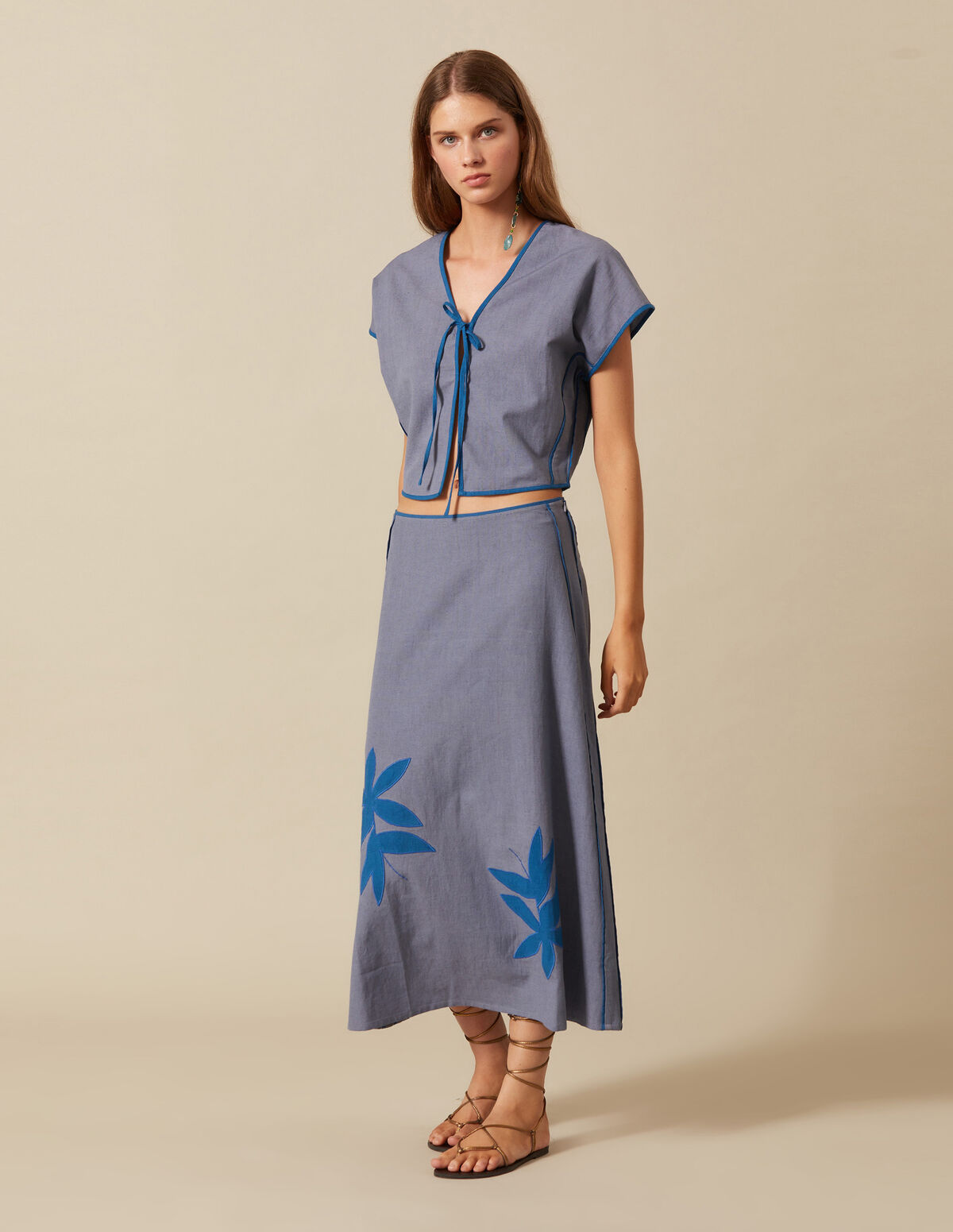 JUPE BLEUE FLEUR
