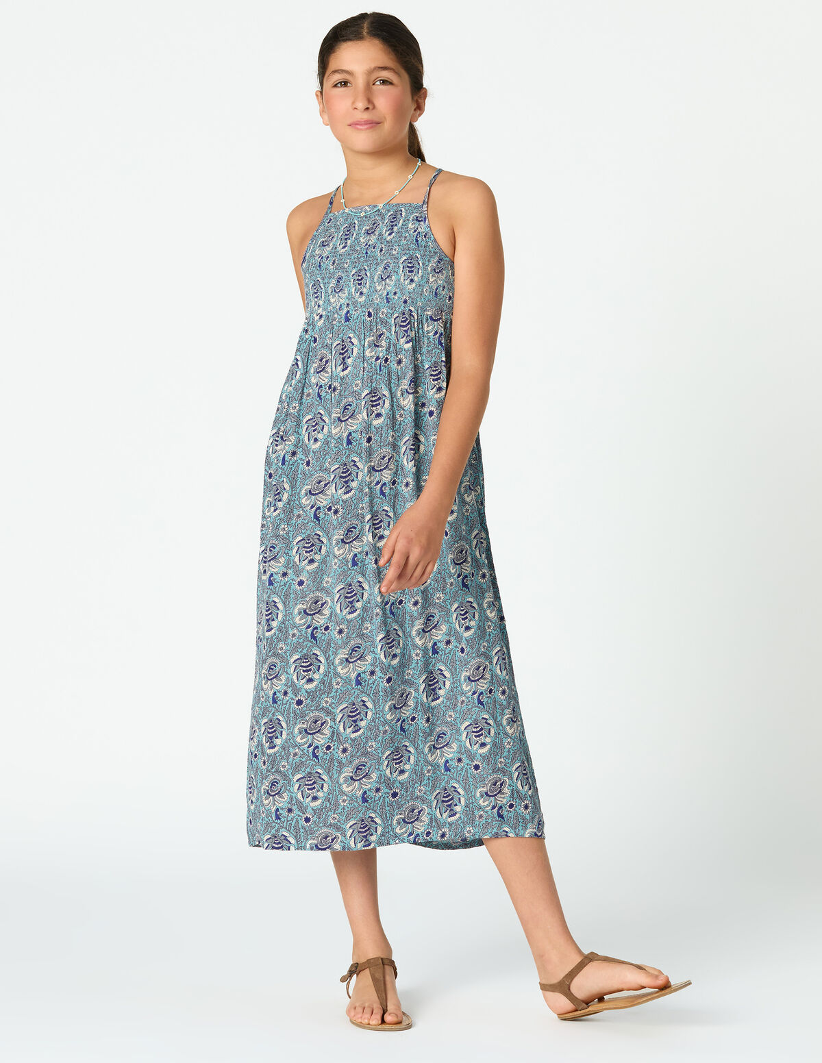 VESTIDO AL&Ccedil;AS ESTAMPADO GARDEN ROSA