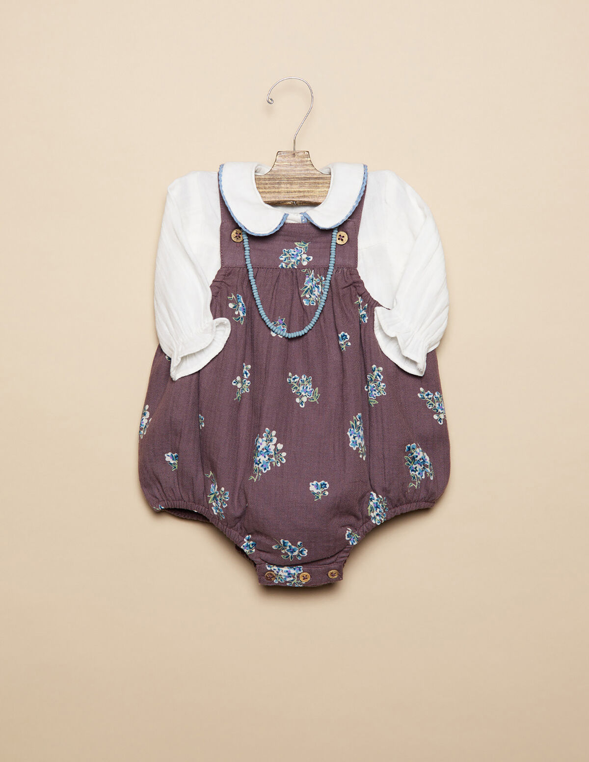 BROWN PRINT PLAYSUIT