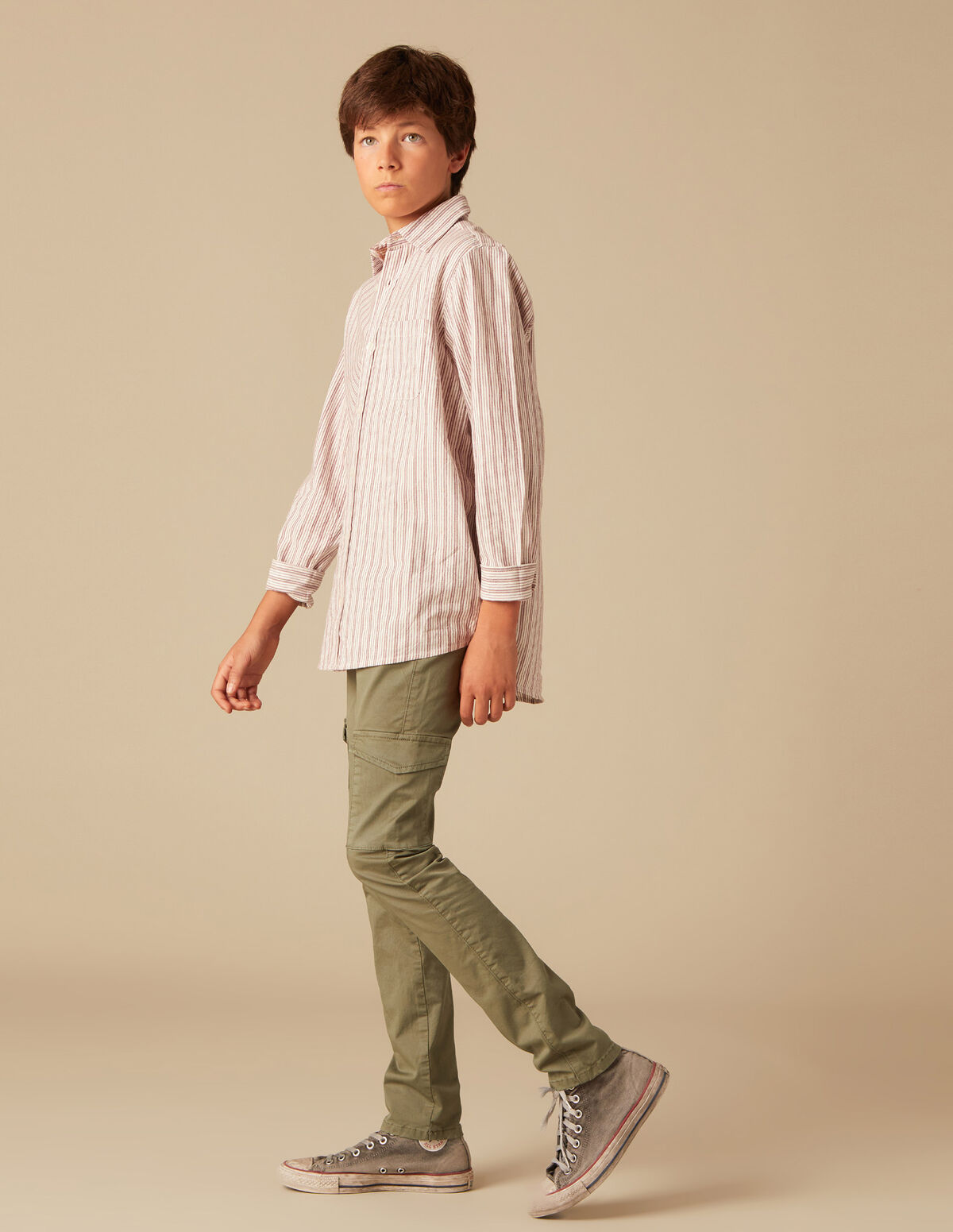 BROWN STRIPED SHIRT