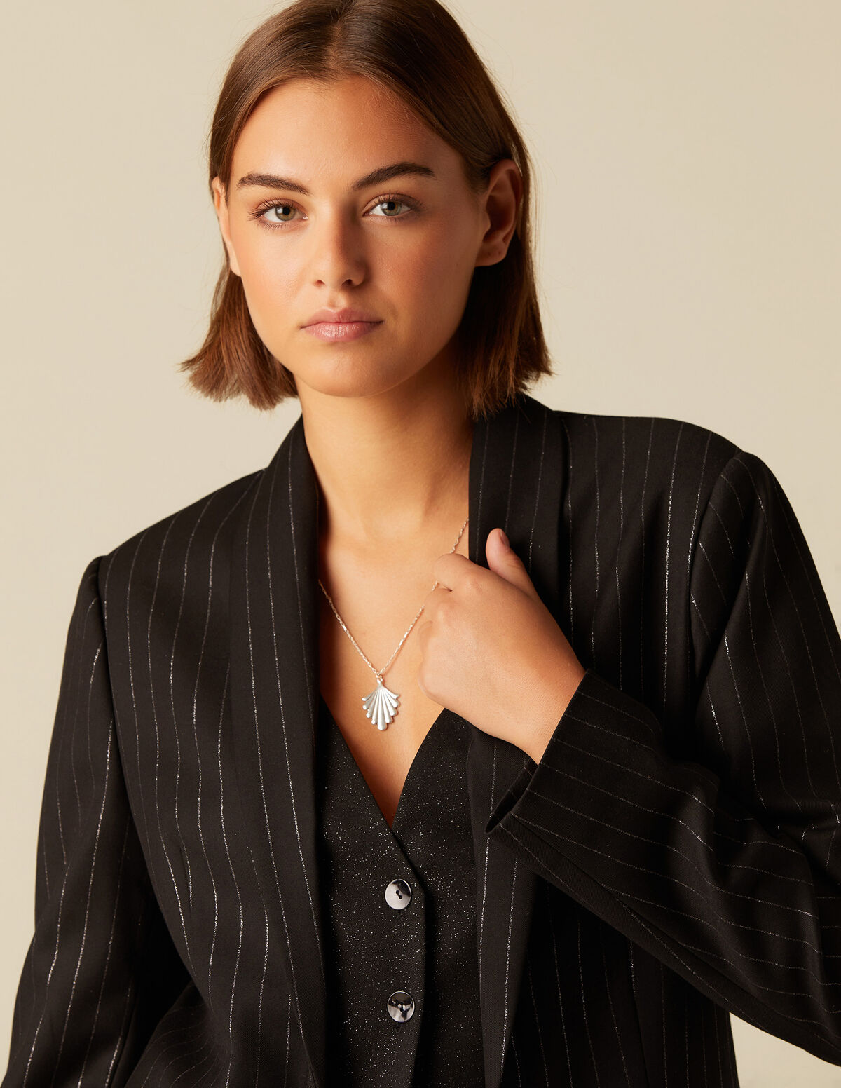 BLAZER GILET RAYURE BRILLANT