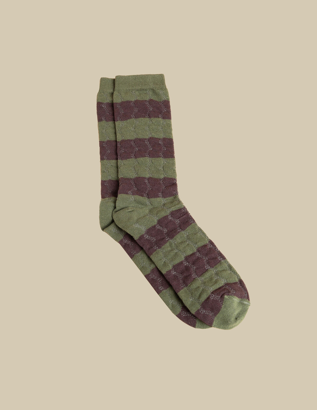 BERRY TEXTURED STRIPED SOCKS