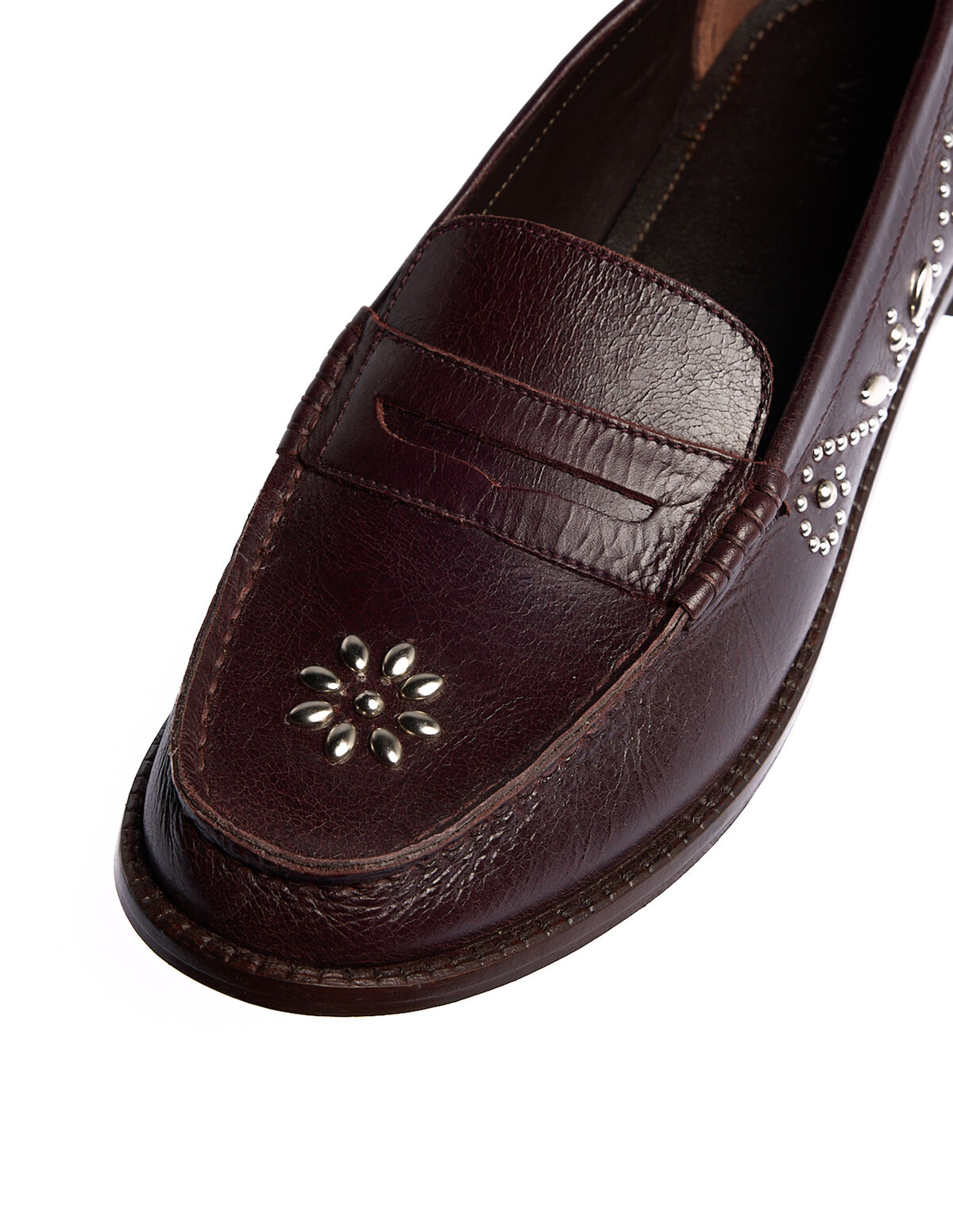 LEATHER STUDDED LOAFERS