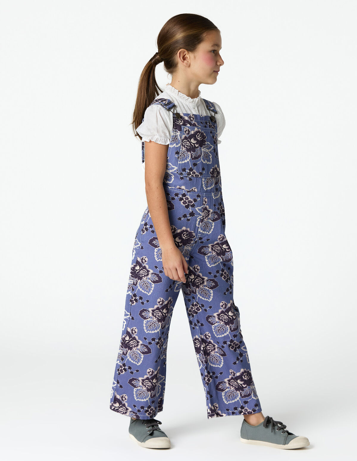 SALOPETTE PRINT VINTAGE BLEU D'ANILINE