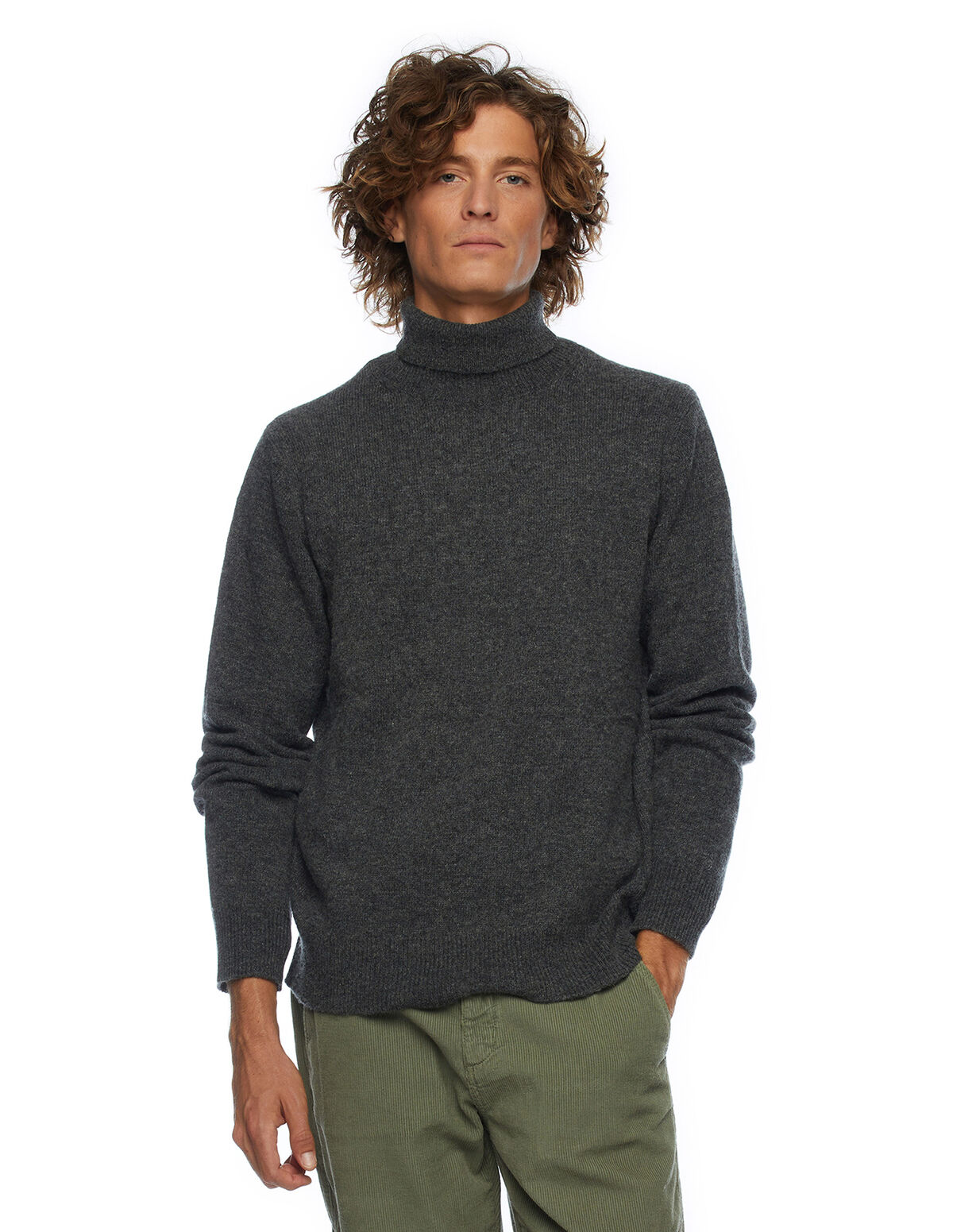 PULL GRIS ANTHRACITE COL ROULÉ
