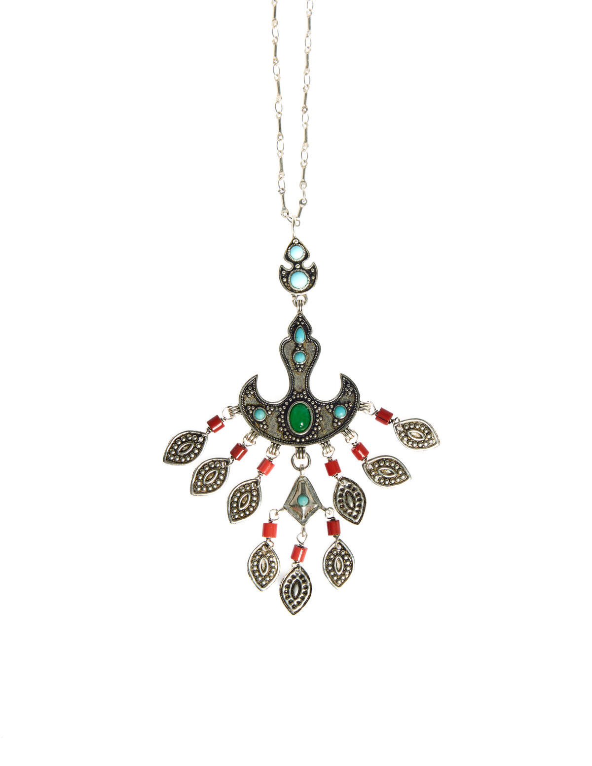 COLLIER ETHNIQUE ARGENT&Eacute;