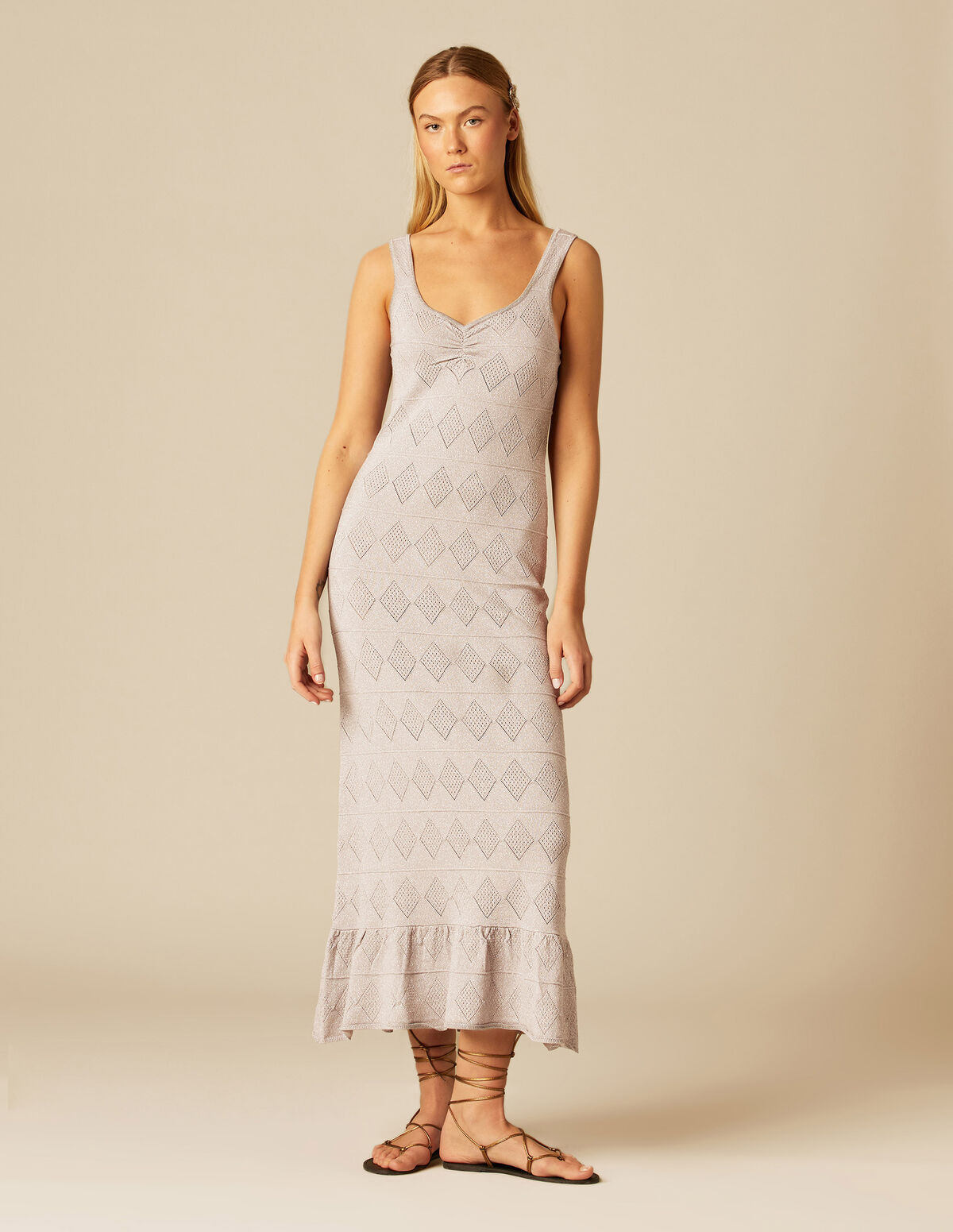 VESTIDO BRILLO TIRANTES PLATEADO