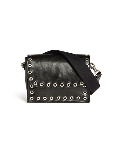 Black N bag with large gold studs - BLACK NIGHT OUT - Nícoli