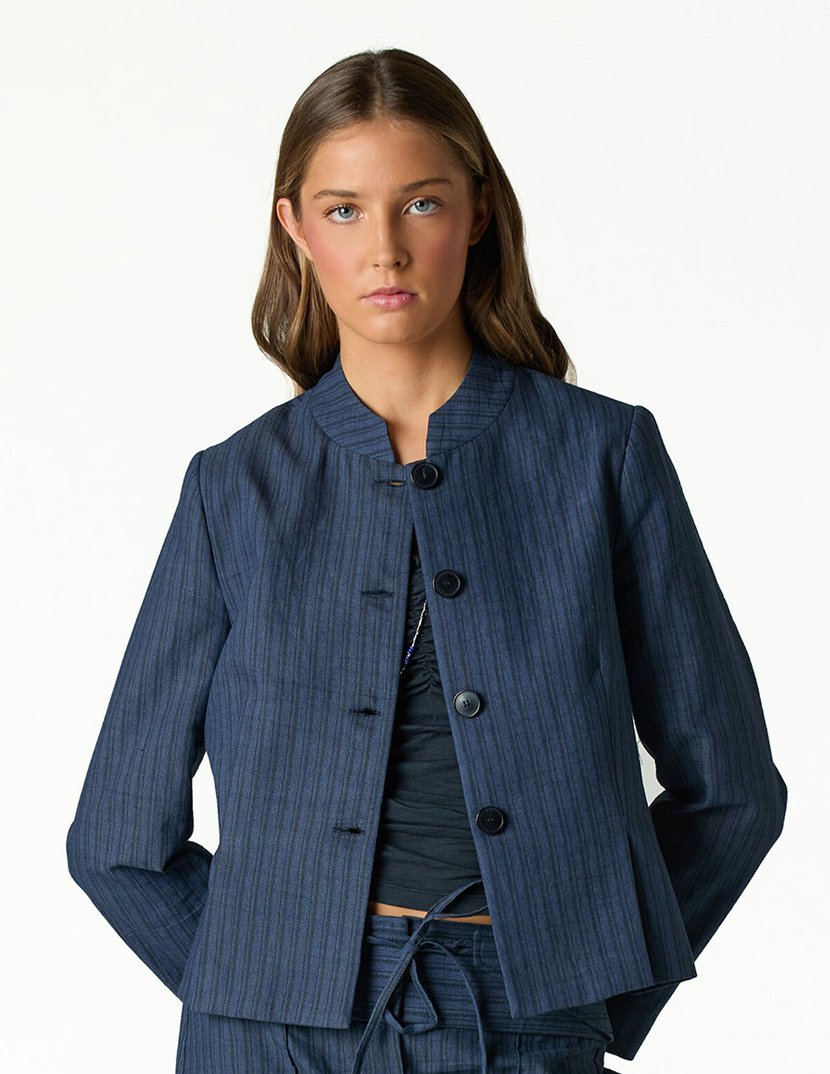 BLUE STRIPED BLAZER