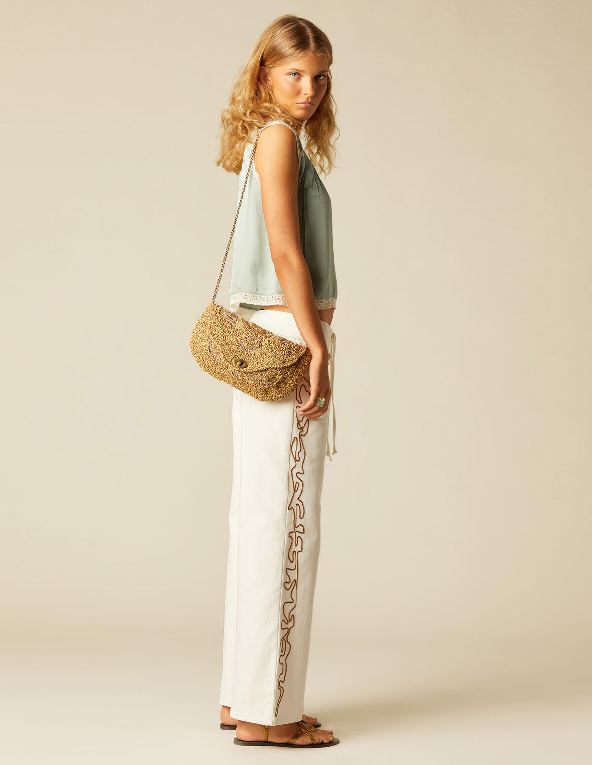 YELLOW SATIN SHIRT WITH LACE
