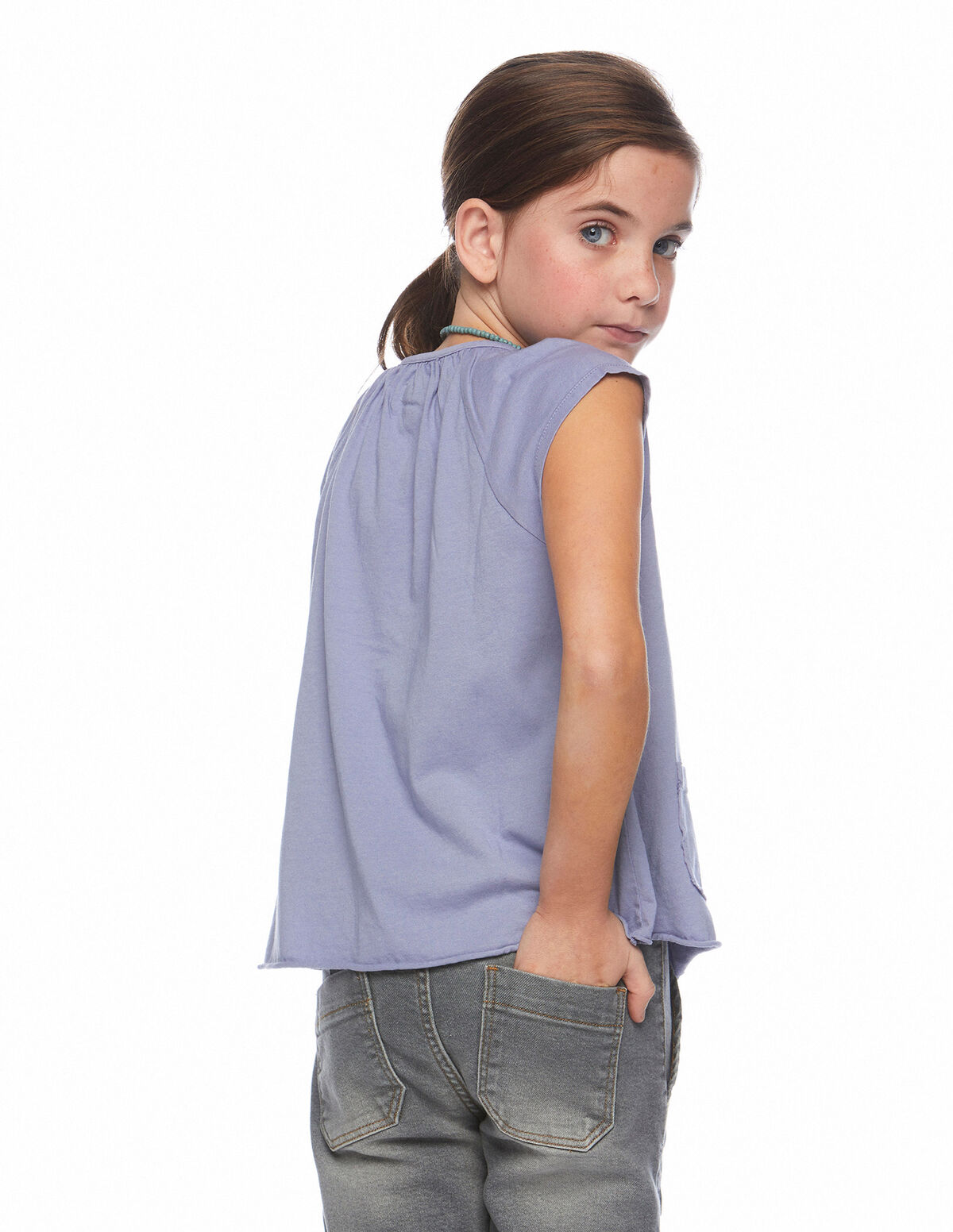 Camiseta bolsillos botones azul